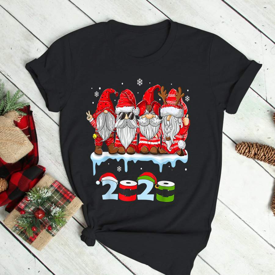 merry christmas gnomes Wear Mask 2020 Quarantine Xmas T-Shirt