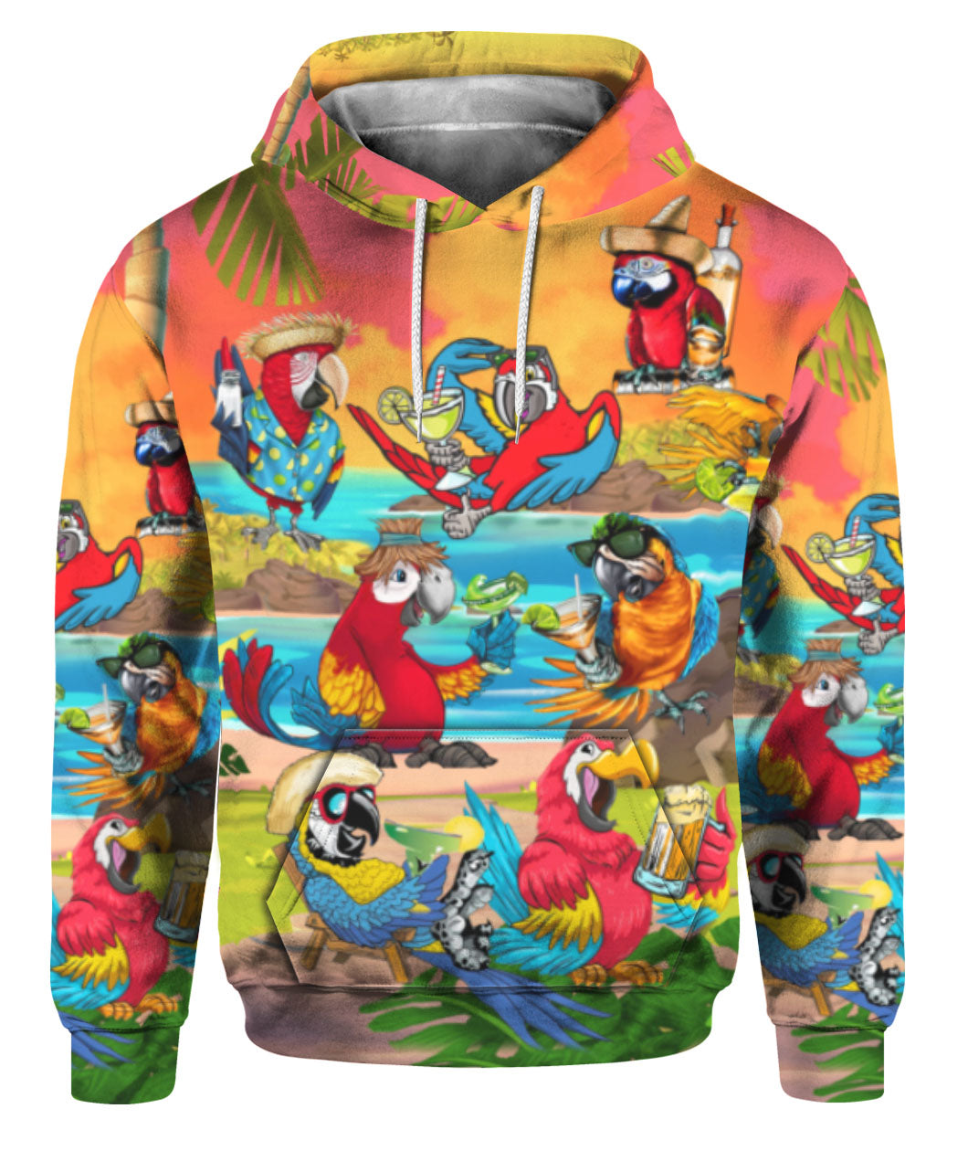 Happy Drinking Parrot All Over Print | For Men & Women | Hp1555
