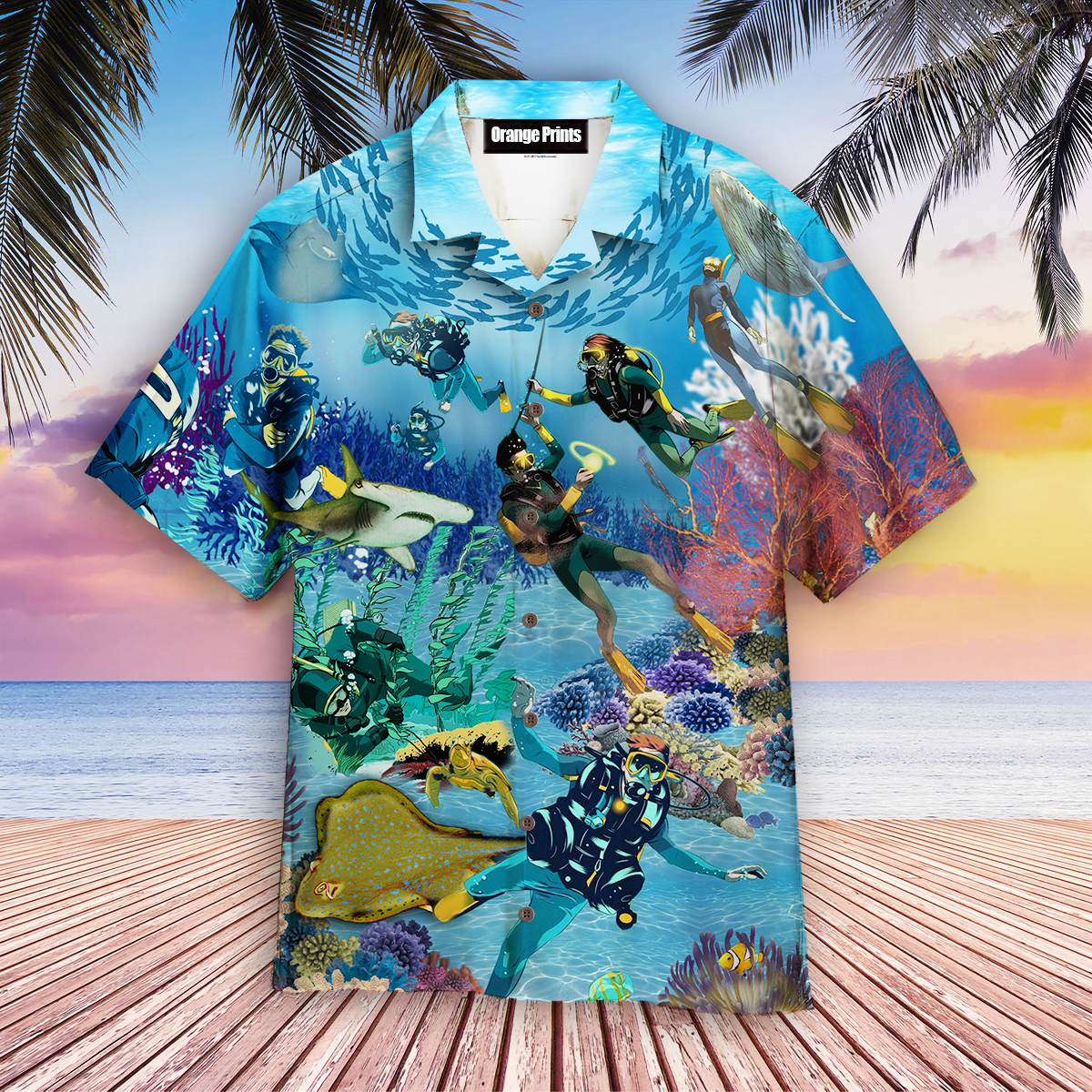 Amazing Blue Scuba Diving And Coral Reefs Hawaii Shirt For Men Women Ha7112