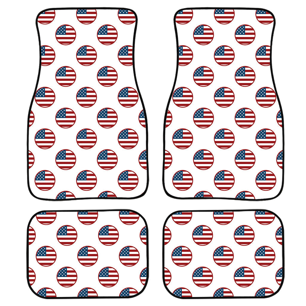 American Circle Flag Pattern Print Front And Back Car Floor Mats, Front Car Mat