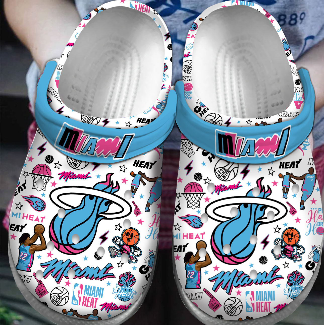 Premium Miami Heat NBA Sport Crocss Crocband Clogs Shoes For Men Women and Kids