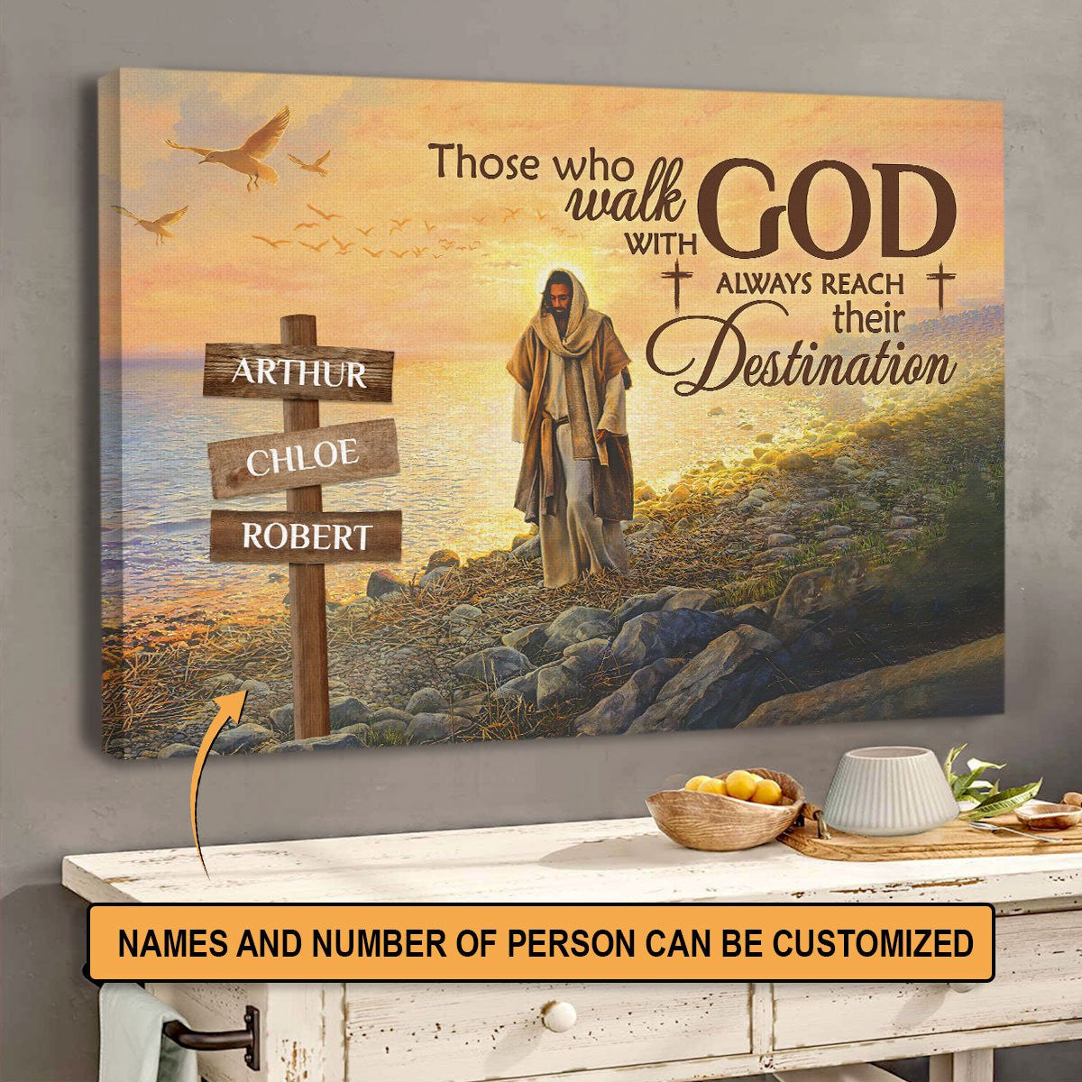 Those Who Walk With God Always Reach Their Destination – Special Personalized Christian Canvas Hm273 Gift For Family, Wall Art Decor, Canvas Print, Home Decor