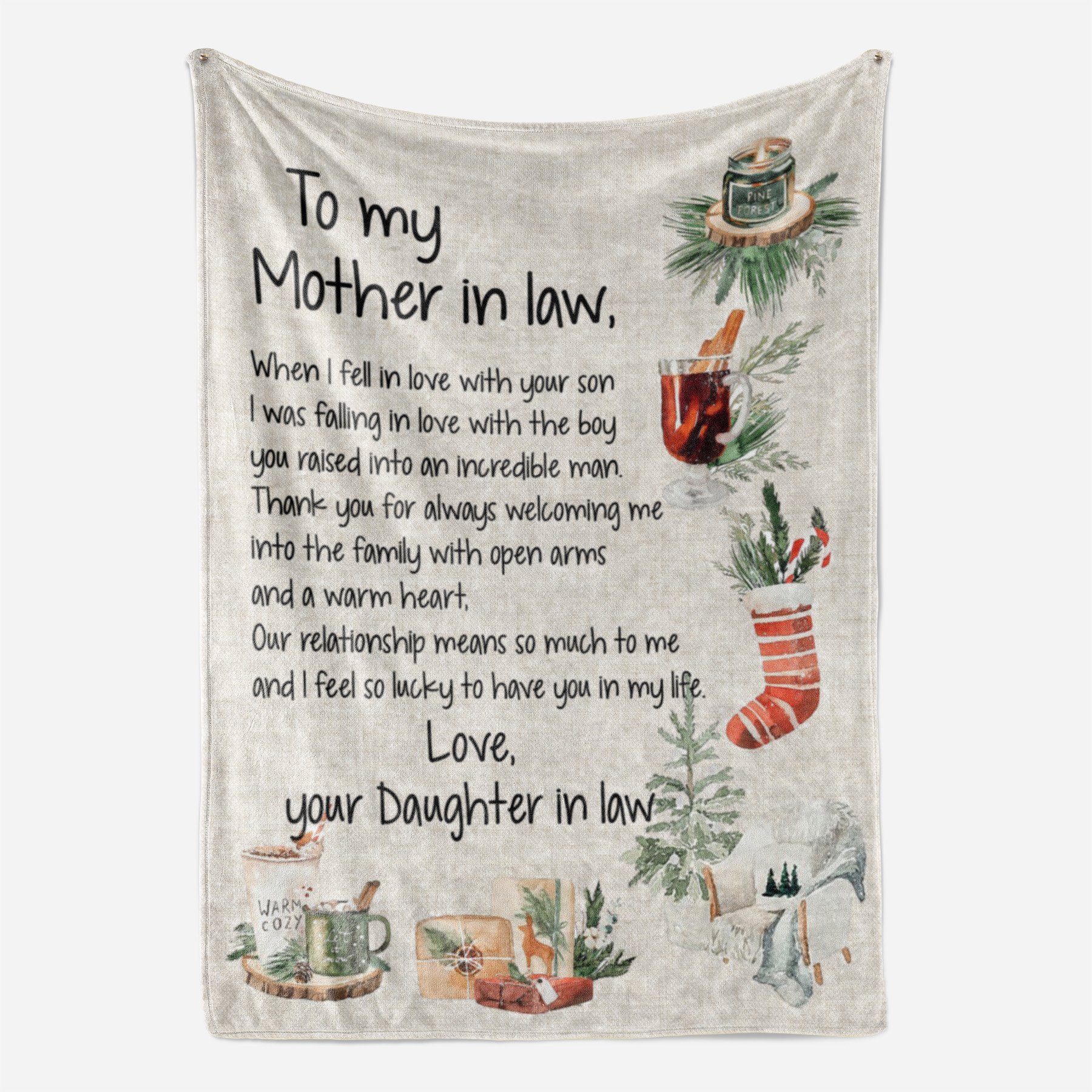 When I Fell In Love With Your Son Fleece Blanket – Quilt Blanket, Meaningful Gift From Daughter, Mother’S Day Gift For Mother In Law, Home Decor Bedding Couch Sofa Soft And Comfy Cozy