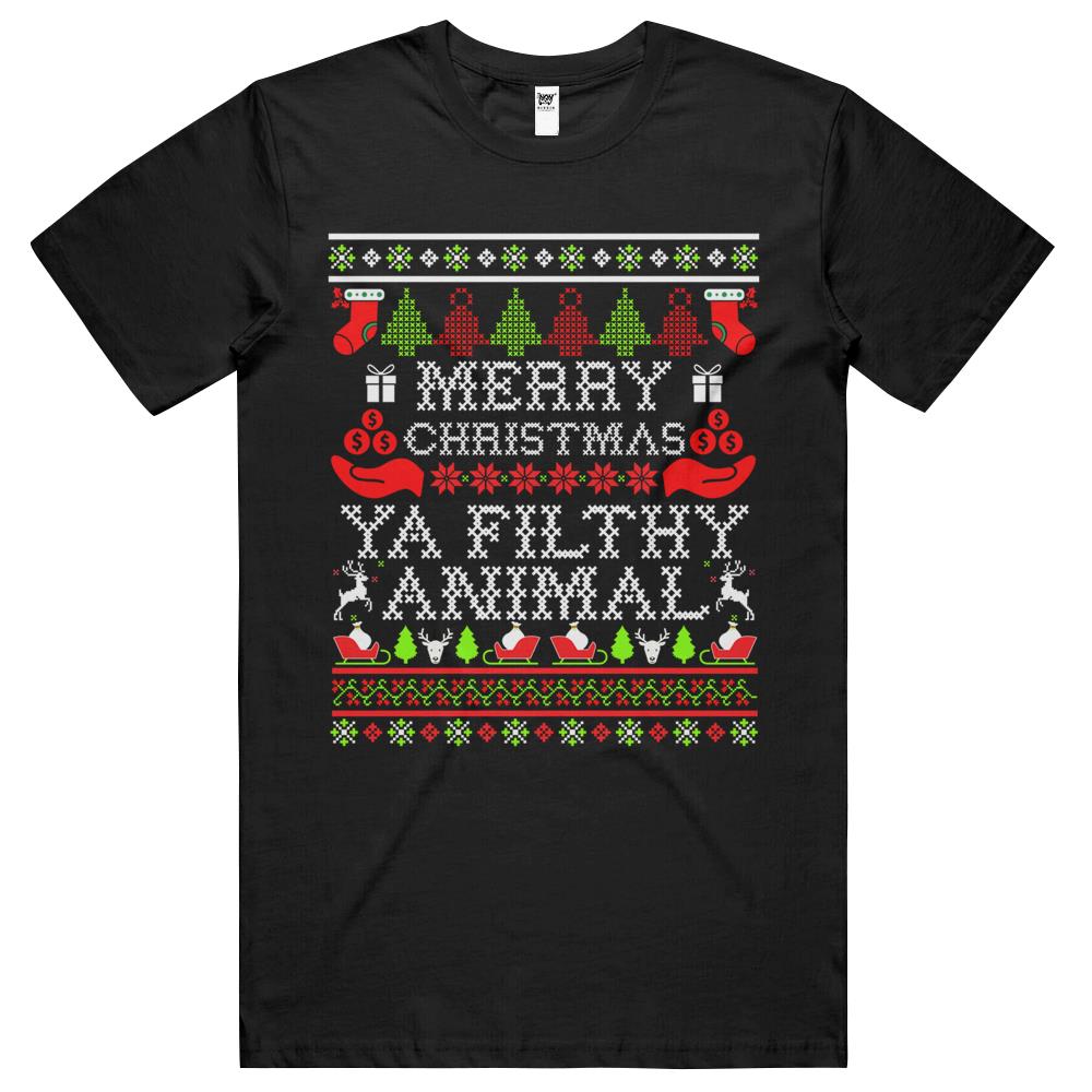 Christmas T-Shirt – Merry Christmas Ya Filthy Animal T Shirts