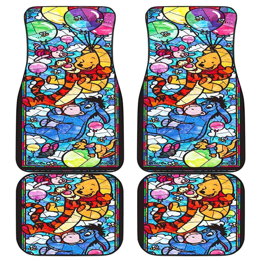 Winnie The Pooh Glass Cartoon Car Floor Mats 191102 Personalized Car Seat Floor Mat Custom Print