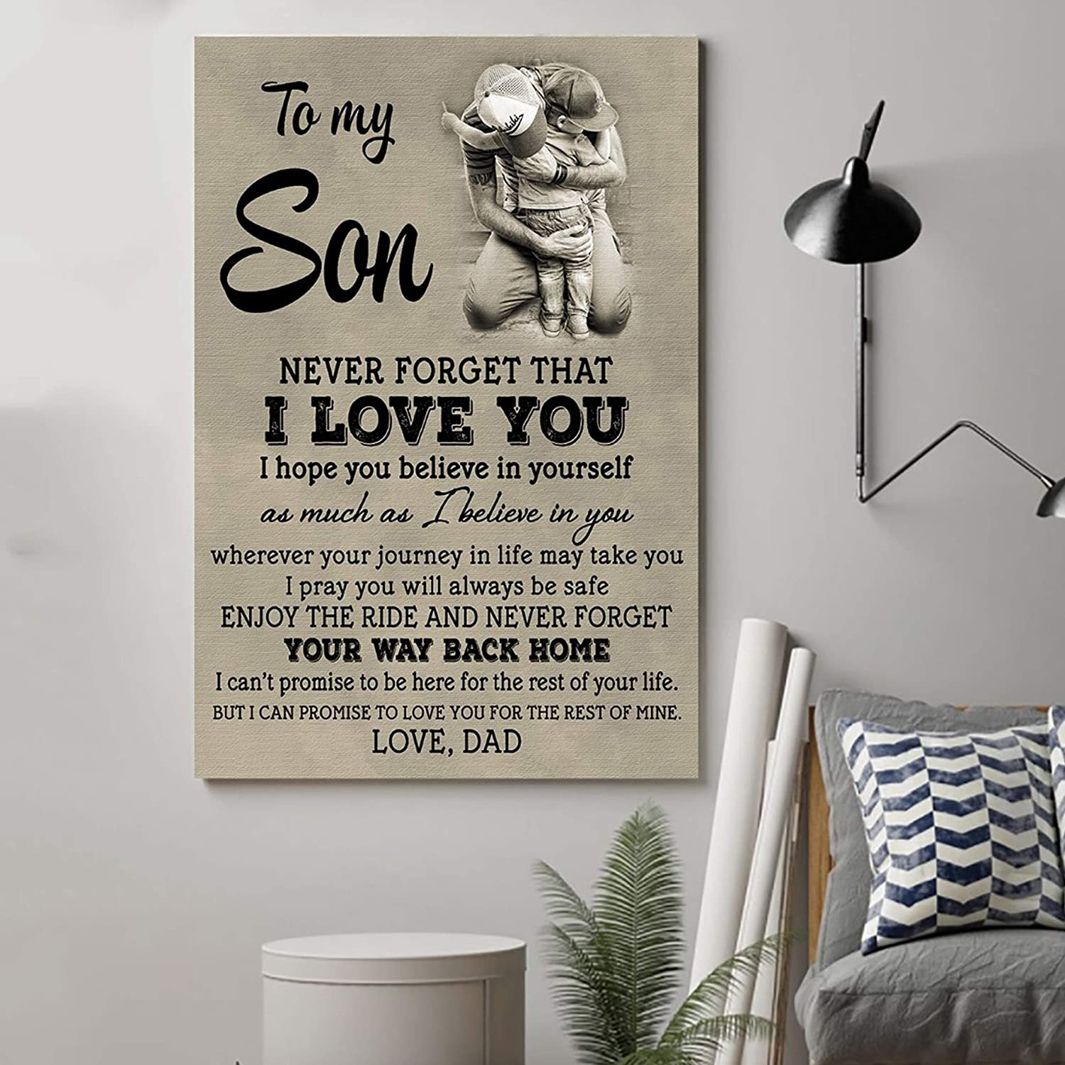 QH – DAD and Son Poster – Never Forget That VS2 Beautiful Poster is Best Gift for Dad from Son