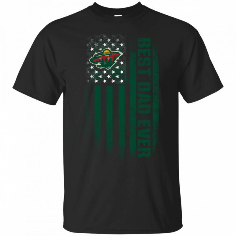 Minnesota Wild Best Dad Ever USA Distressed Flag Shirts