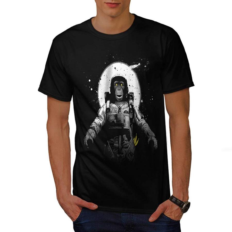 Personalized Space Monkey Moon Planet Ape Men Punk T-Shirt