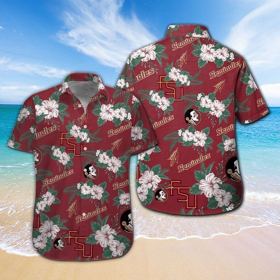 Florida State Seminoles Short Sleeve Button Up Tropical Hawaiian Shirt Ver016