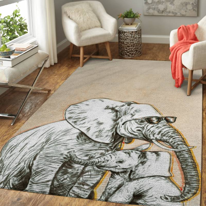 Rocking Elephants – Rocking Animals Area Rug Carpet