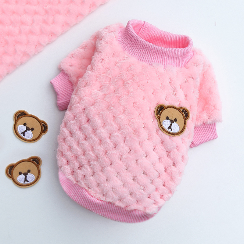 Bear Embroidery Pet Puppy Clothes Winter Warm Designer Dog Clothes for Small Large Dogs Plush Dog Cat Vest Jacket Dog Costume alx