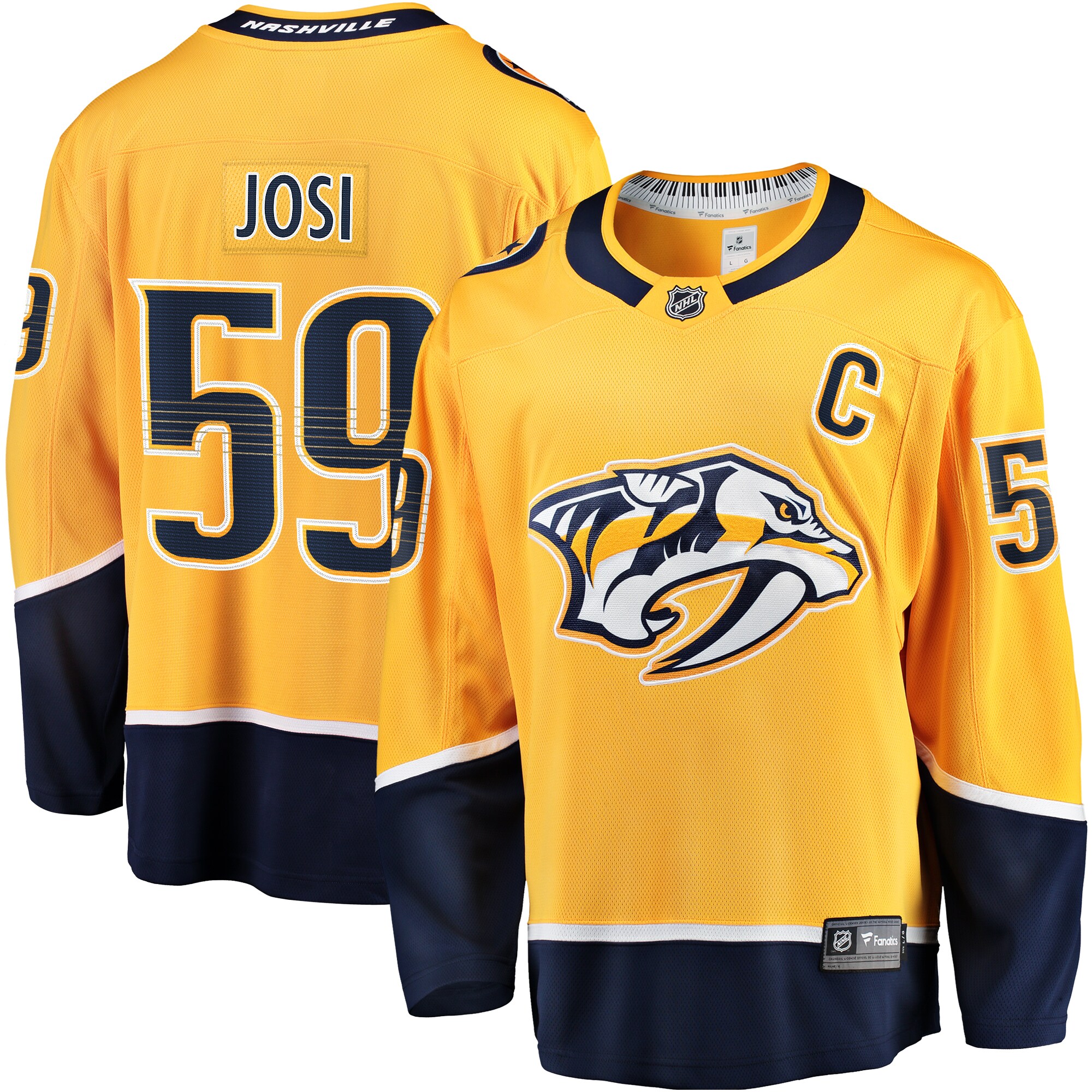 Roman Josi Nashville Predators Branded Home Breakaway Jersey – Gold