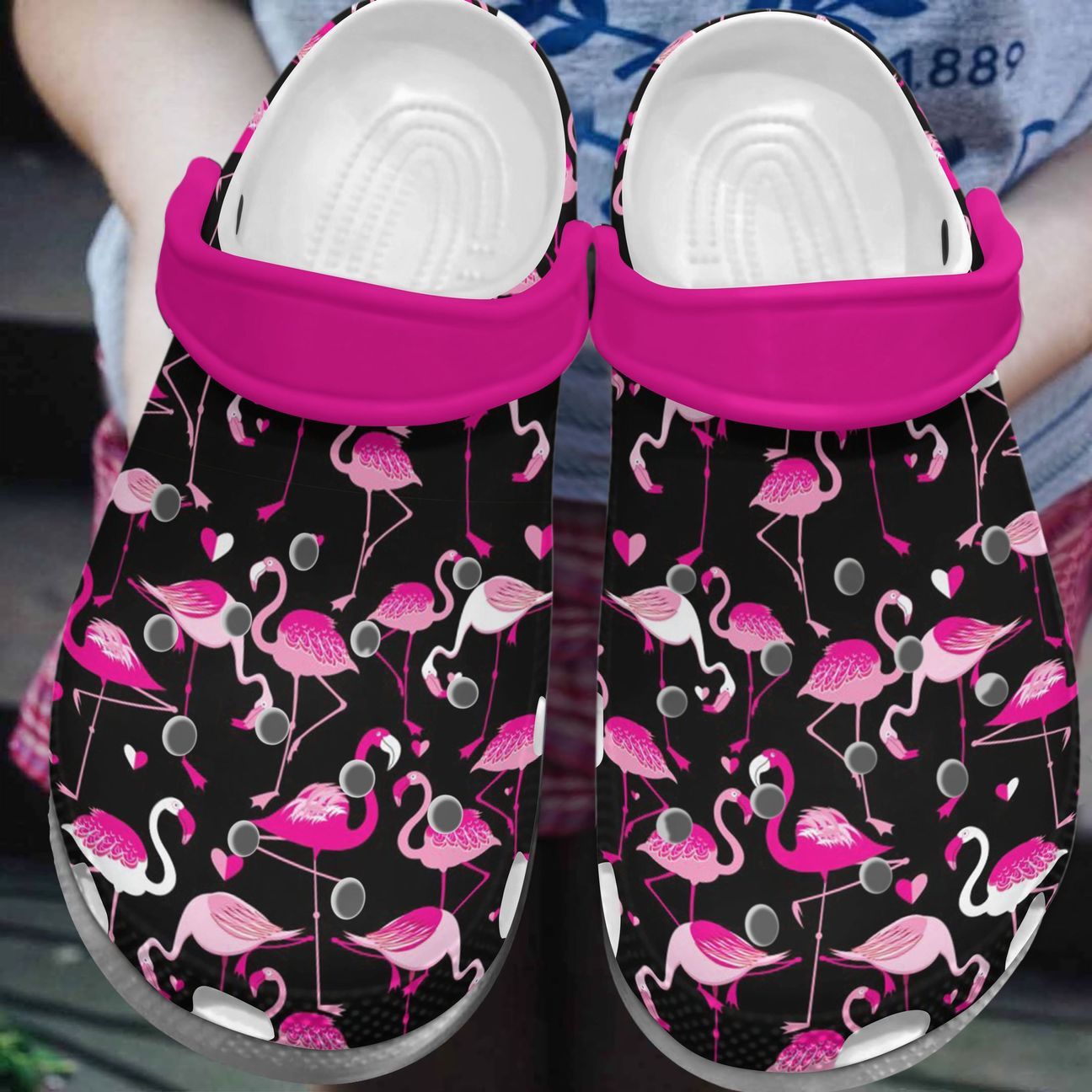 Flamingo Personalized Clog, Custom Name, Text, Color, Number Fashion Style For Women, Men, Kid, Print 3D Pink Flamingo Pattern F1