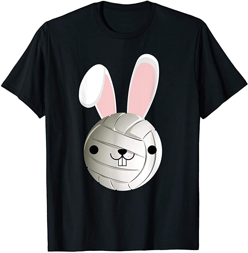 Cute Volleyball Bunny Funny Kids Boys Girls Happy Easter Day T-Shirt