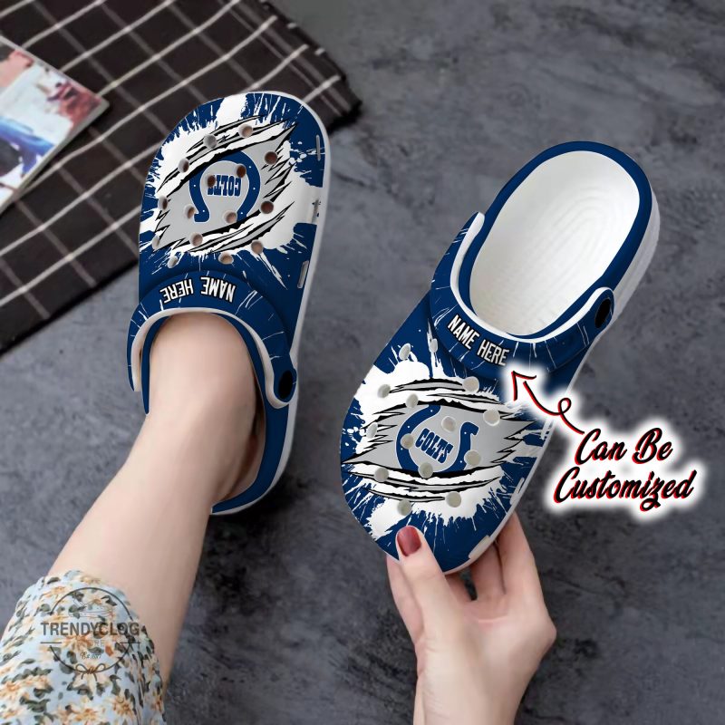 Colts Personalized IColts Football Ripped Claw Clog Shoes