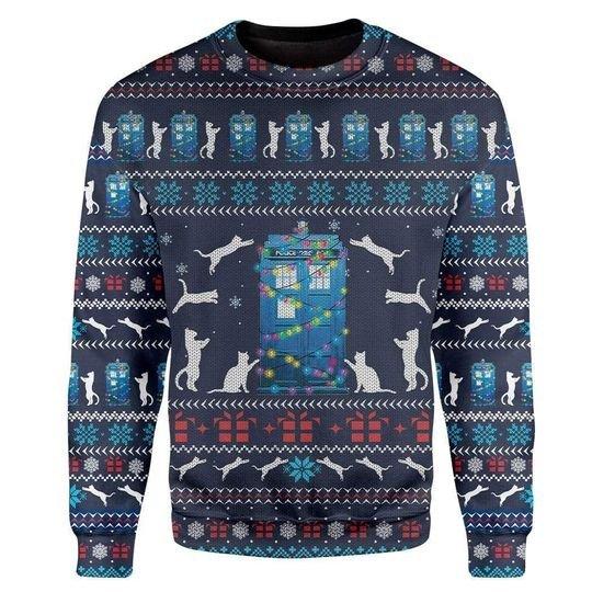 Cat Ugly Christmas Sweater | Unisex | Full Size | Adult | Colorful | US3783