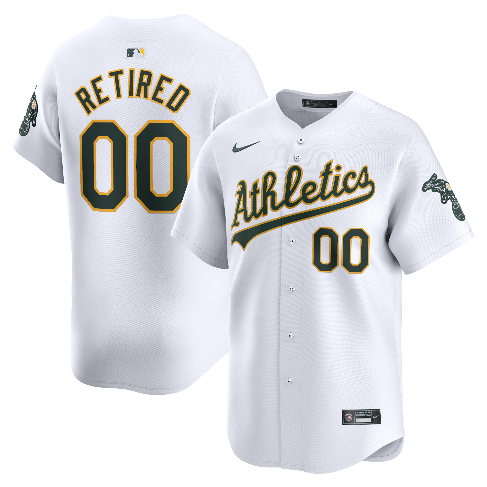 Oakland Athletics Home Limited Pick-A-Player Retired Roster Jersey – White