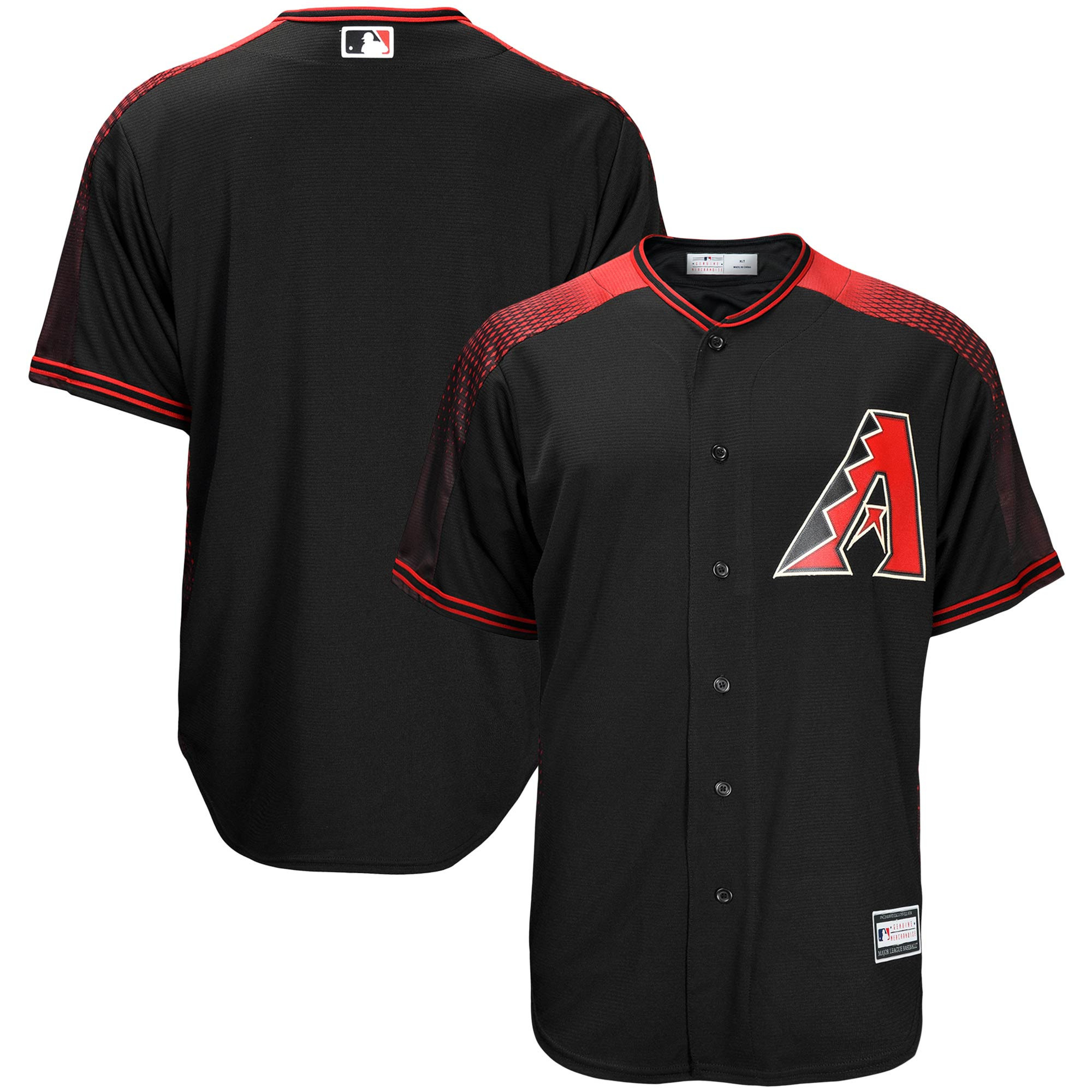 Arizona Diamondbacks Big & Tall Replica Team Jersey – Black MLB Ver 1