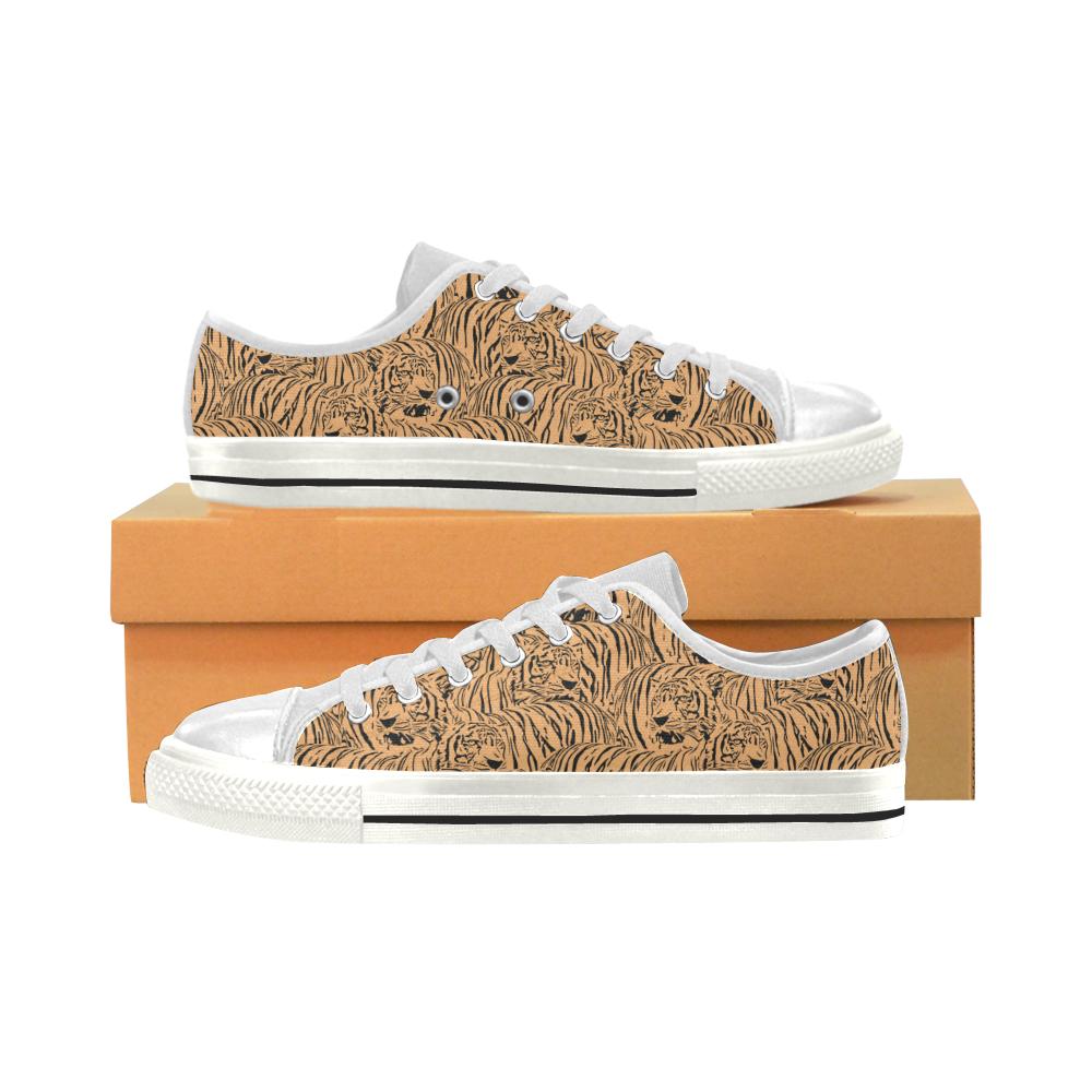 Bengal tigers pattern Women’s Low Top Shoes White