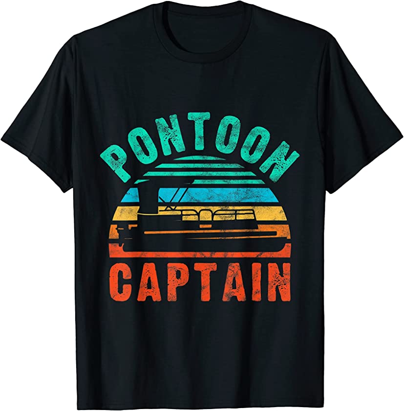 Vintage Pontoon Captain Boat Owner Boating Boater Gift T-Shirt