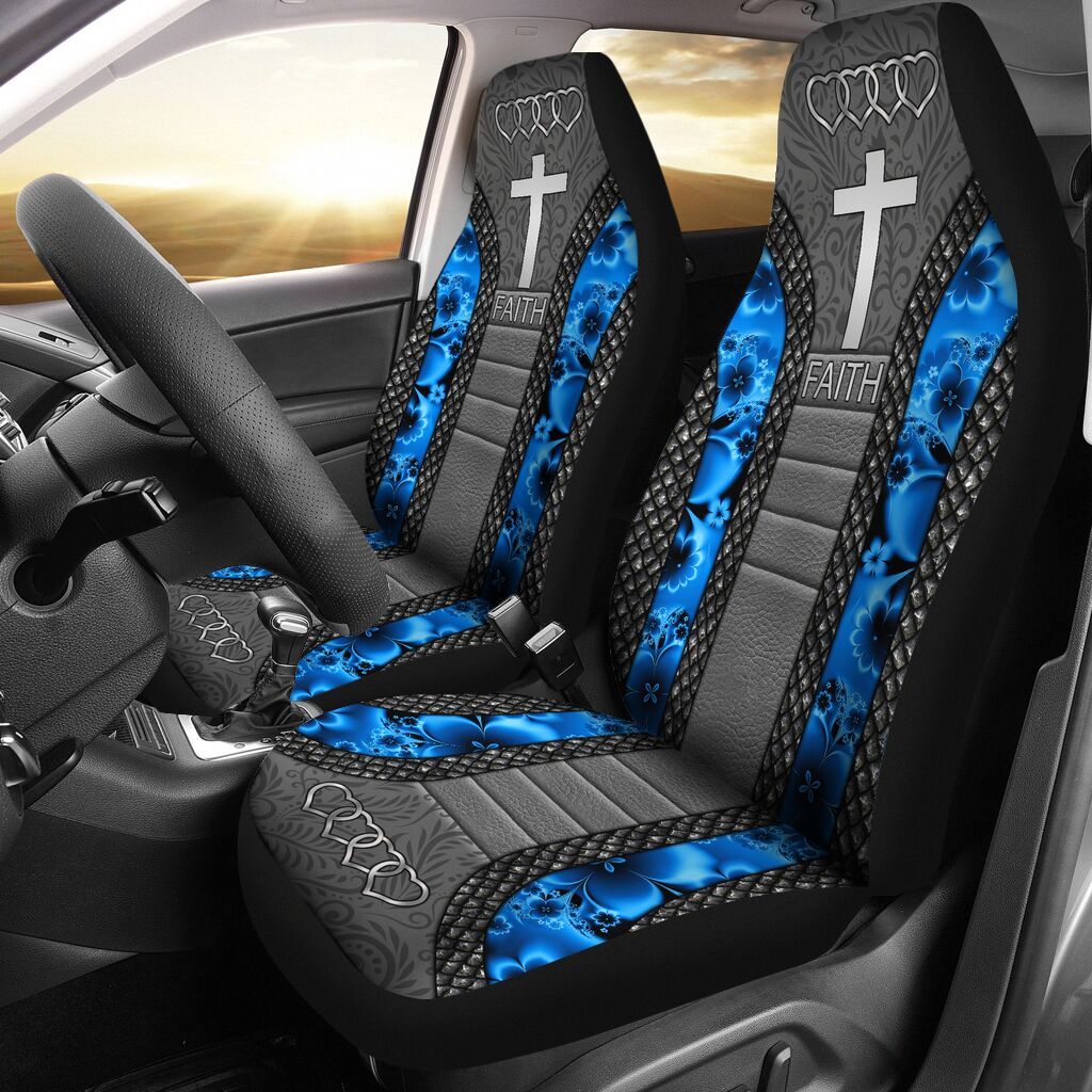 Faith In God Blue Seat Covers