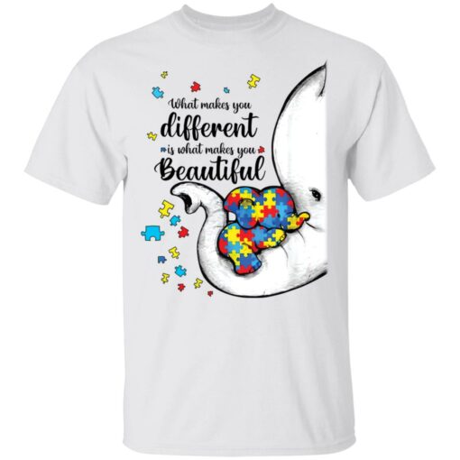 What Makes You Different Elephant Mom Autism Child Awareness Shirt