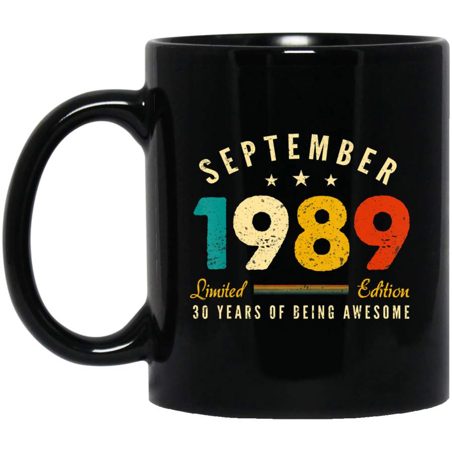 Classic 30th Birthday Vintage September 1989 Awesome Coffee Mug