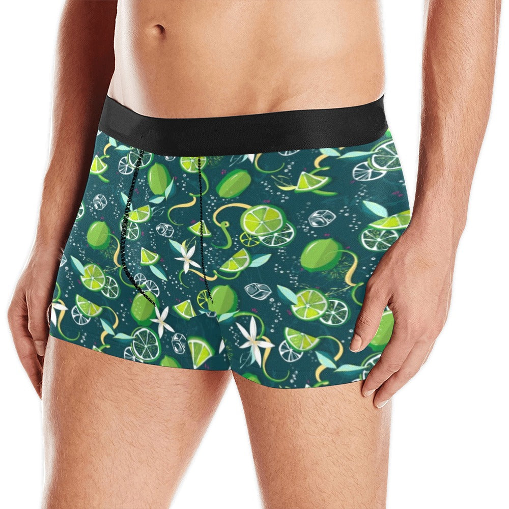 Lime Ice Flower Pattern Men’S All Over Print Boxer Briefs Men’S Underwear