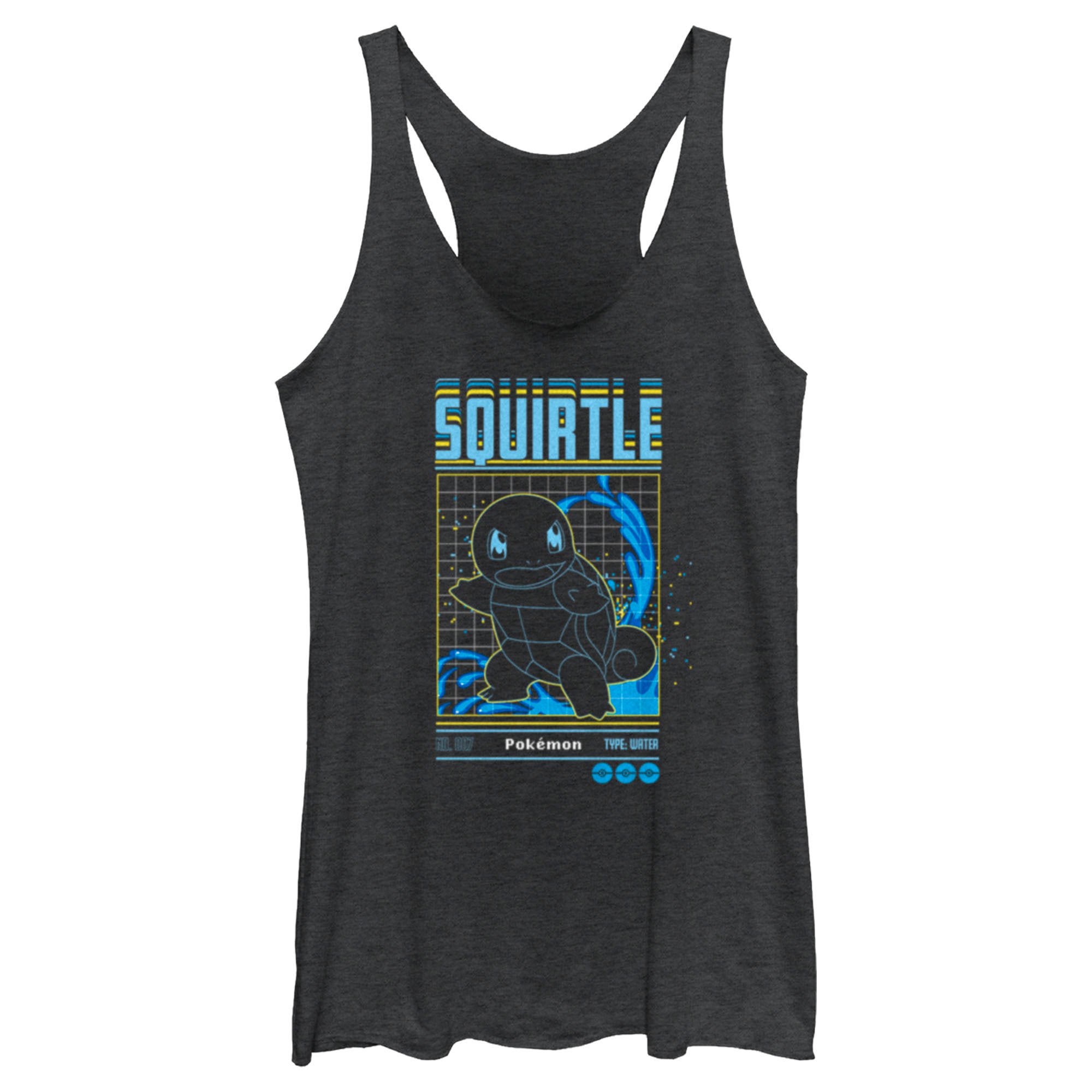 Women’S Pokemon Squirtle Retro Grid Racerback Tank Top