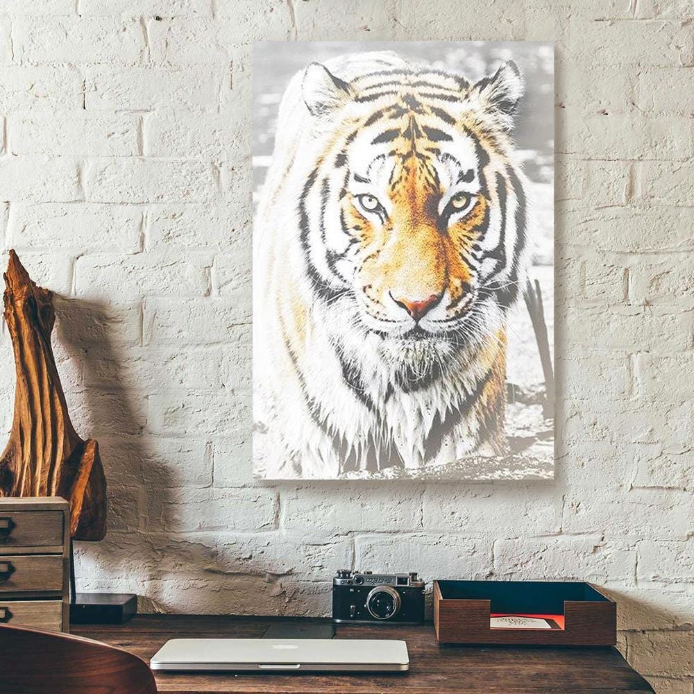 Custom Canvas Prints Tiger Face Full Printing Animal Wall Art Canvas Minimalist Wall Art