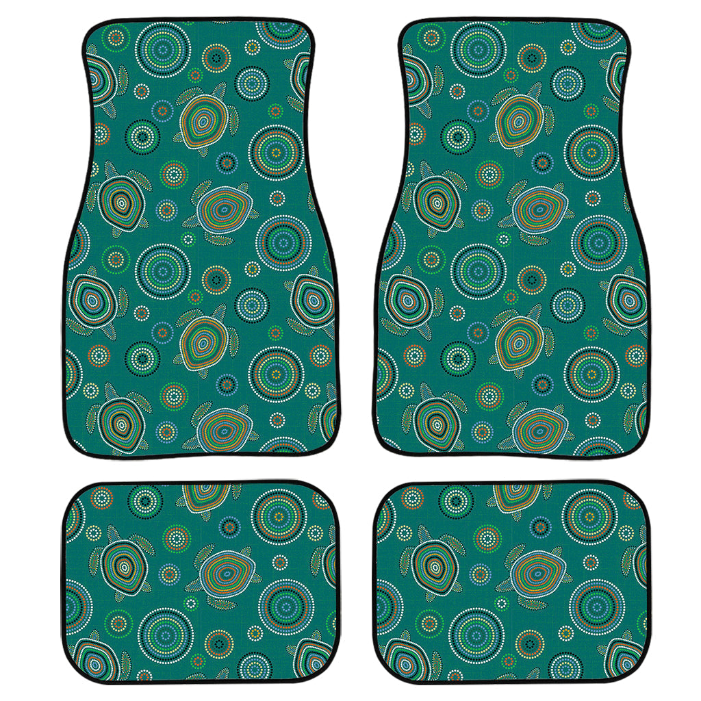 Aboriginal Sea Turtle Pattern Print Front And Back Car Floor Mats, Front Car Mat