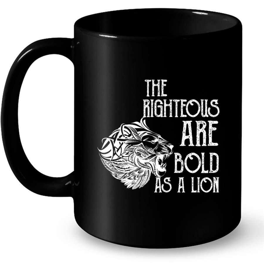 The Righteous Are Bold As A Lion – Full-Wrap Coffee Black Mug