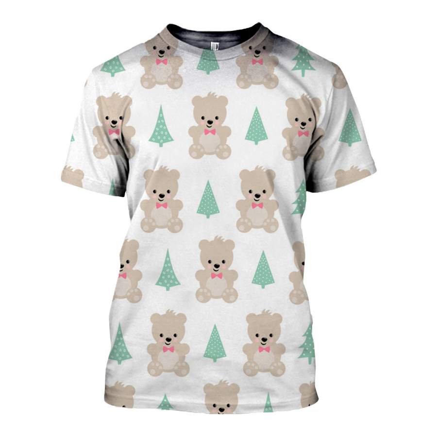 3D All Over Printed Bear T Shirt Hoodie 8120198