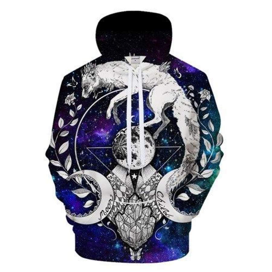 Moon child blanket By PixiecoldArt 3D Galaxy Print Hoodies Men CasualSweatshirt Tracksuit Pullover Animal Hoodie Autumn DropShip
