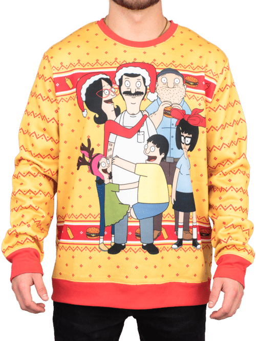 Bob’S Burgers Family Hug Ugly Christmas Sweater 2021 For Women Men Couple Family Funny Cute Plus Size