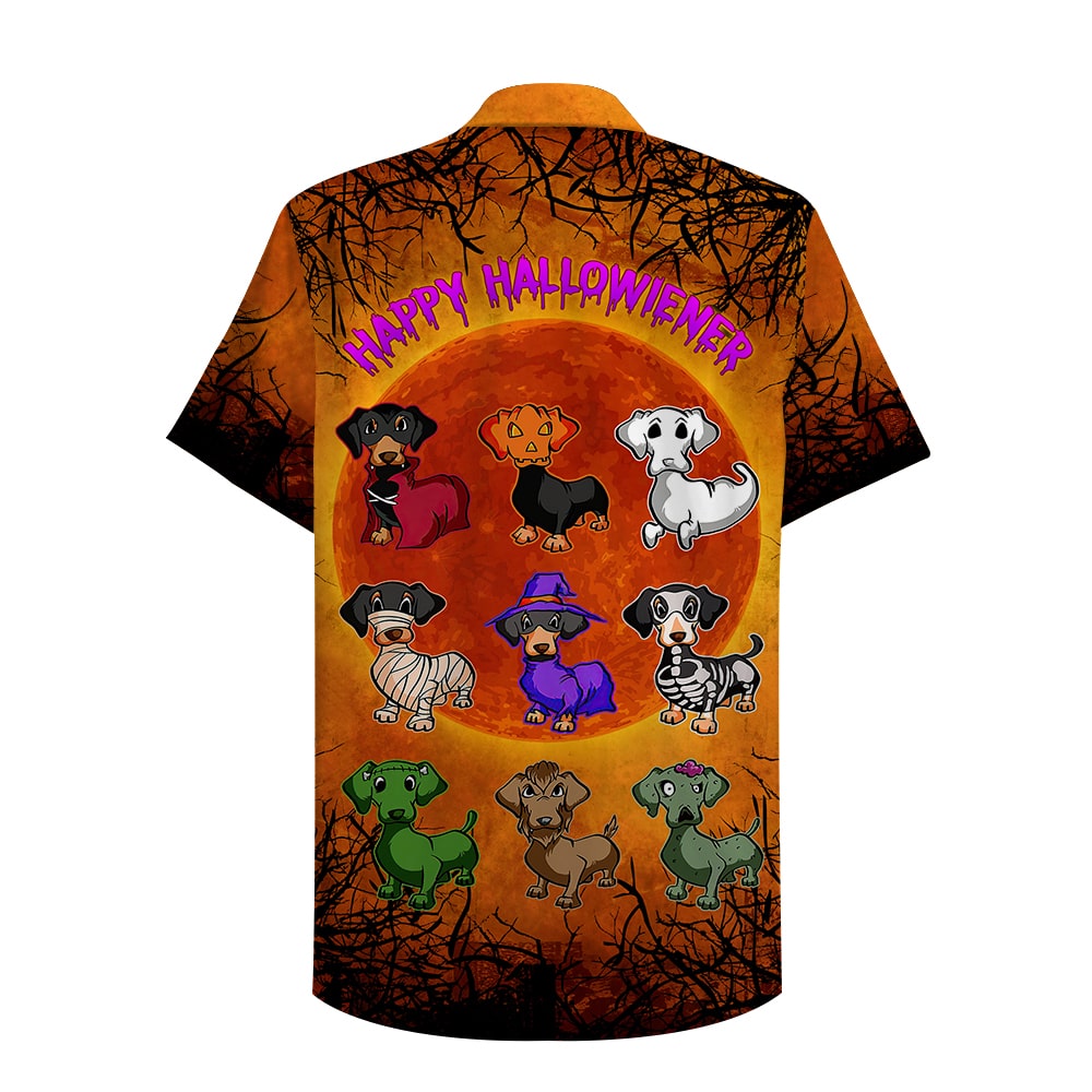 Dachshund Happy Hallowiener Hawaii Aloha Shirt Ha57912