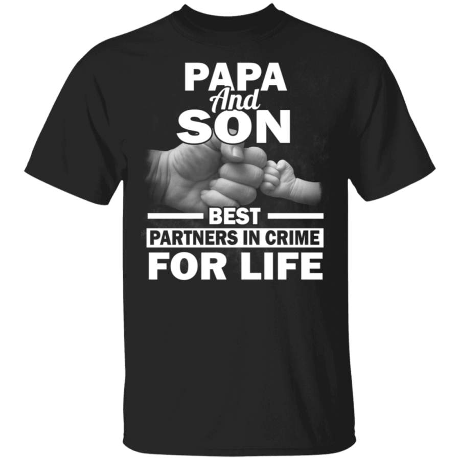 Papa And Son Best Partners In Crime For Life Father’s Day Tshirt