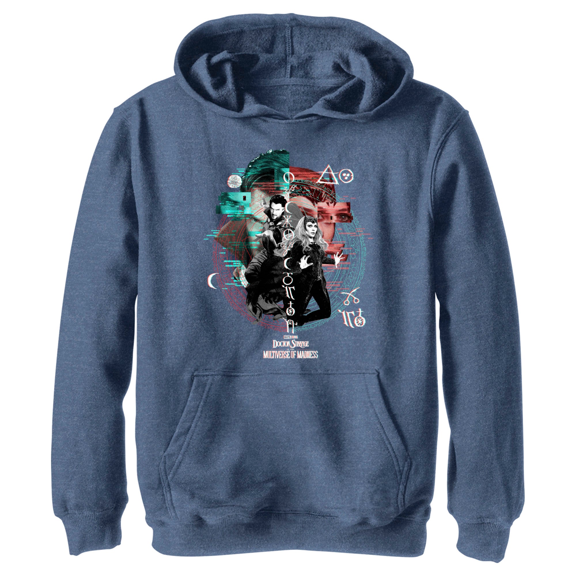 Boy’S Marvel Doctor Strange In The Multiverse Of Madness Wanda And Strange Glitch Pull Over Hoodie