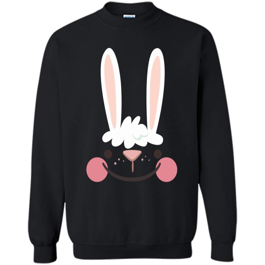 Classic Easter Bunny Face Happy Easter T Shirt for Kids Printed Crewneck Pullover Sweatshirt 8 oz