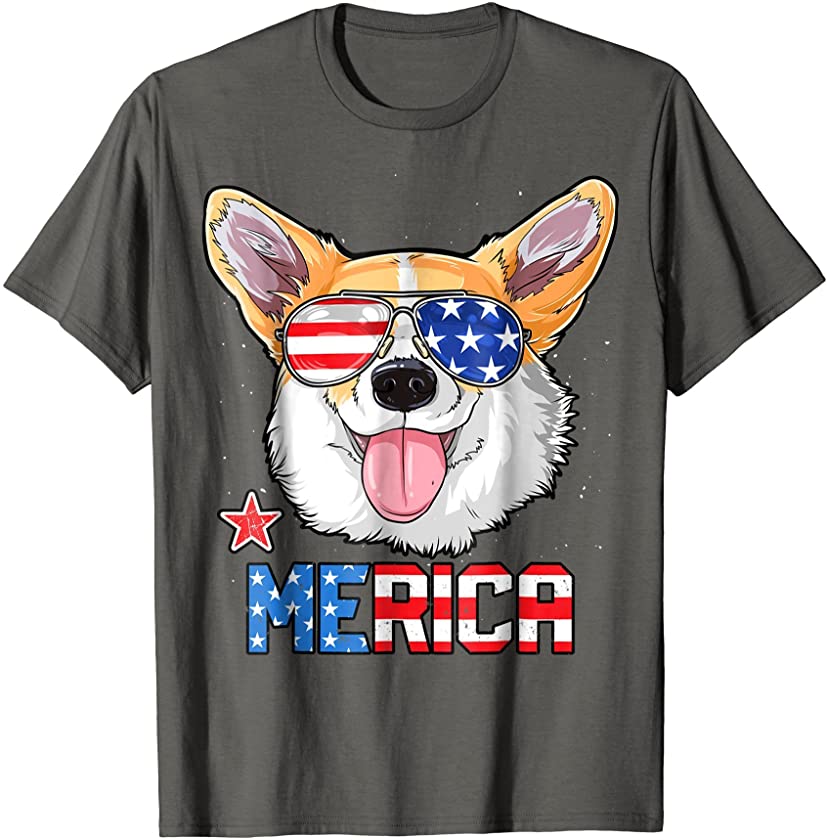 Corgi Merica 4th of July T shirt Kids Boys Girls Dog Puppy