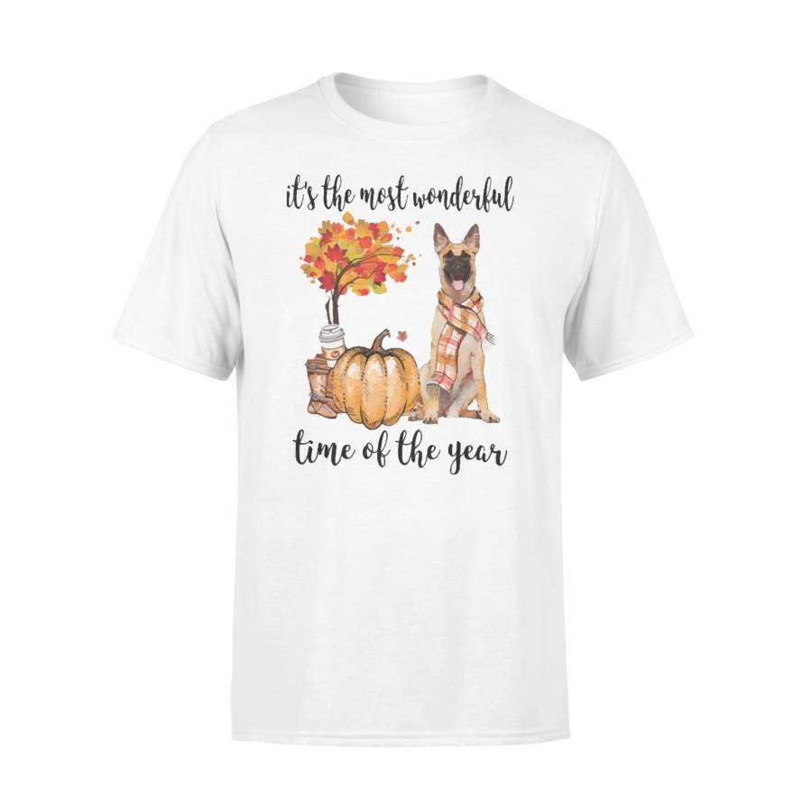 Fall Pumpkin It’s The Most Wonderful Time Of The Year Belgian Malinois T-Shirt