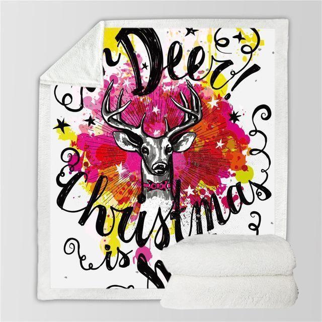 X-Mas Deer Is Here Blanket Christmas Decoration Ideas