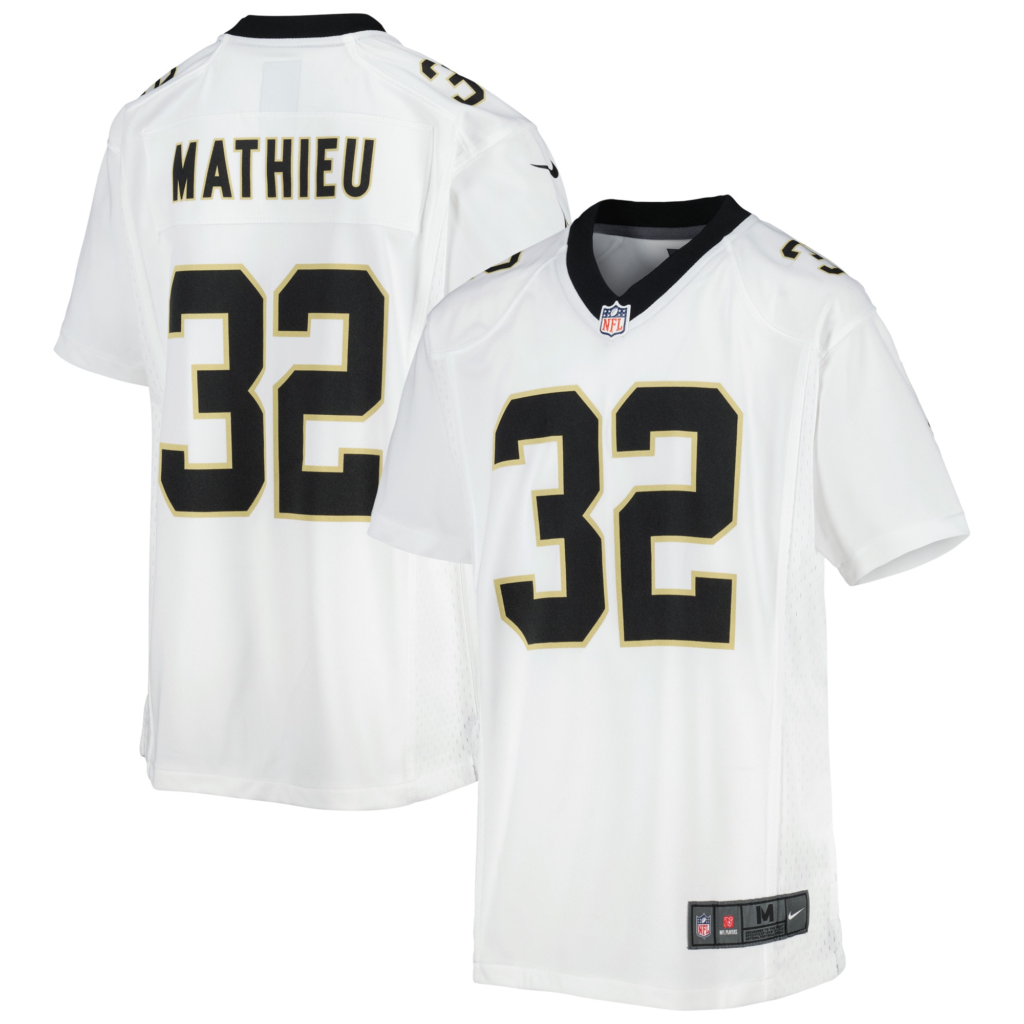 Tyrann Mathieu New Orleans Saints Youth Game Jersey – White 2