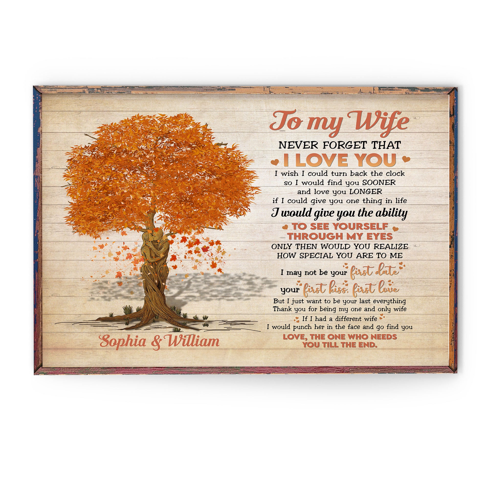 Never Forget That I Love You – Personalized Poster – Gift For Couple