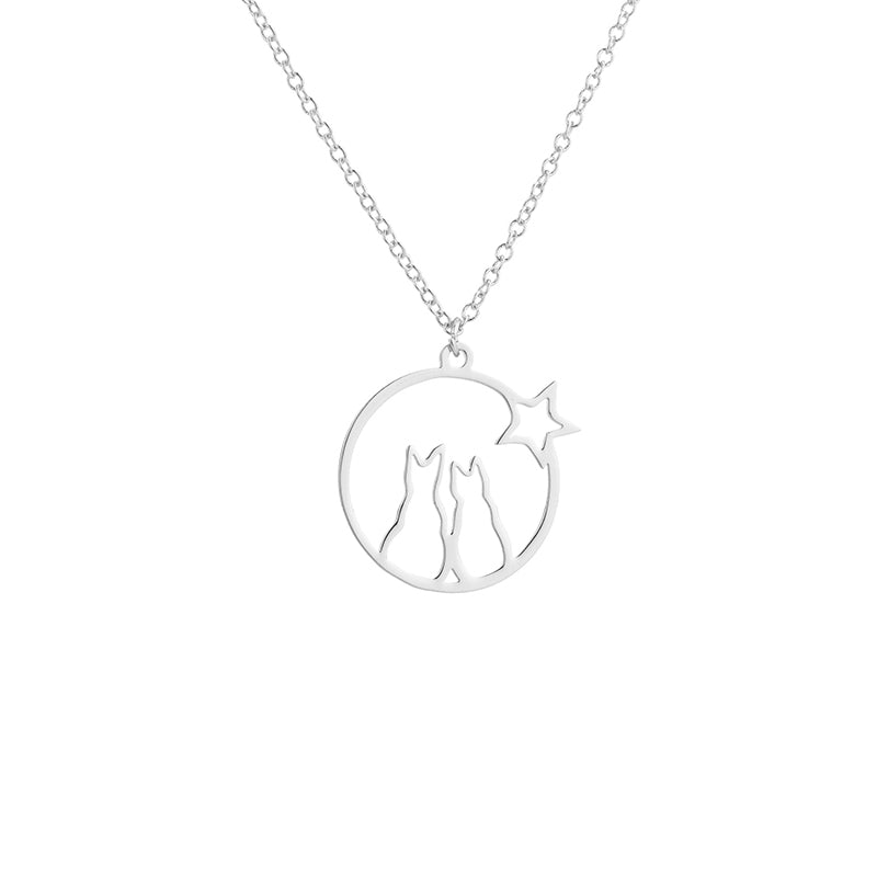 Cats & Star Necklace