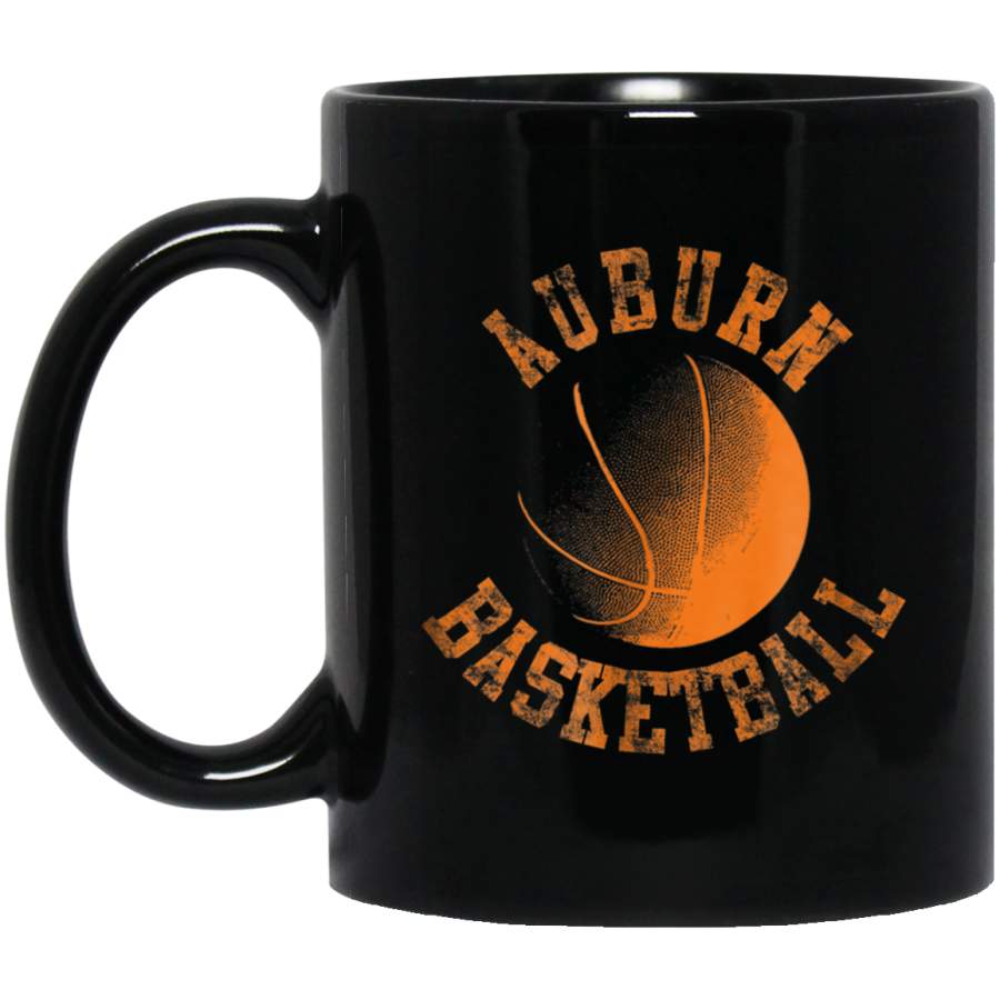 Vintage Auburn Basketball Mug on Blue, Black or Grey 11 oz 15 oz Black Mug