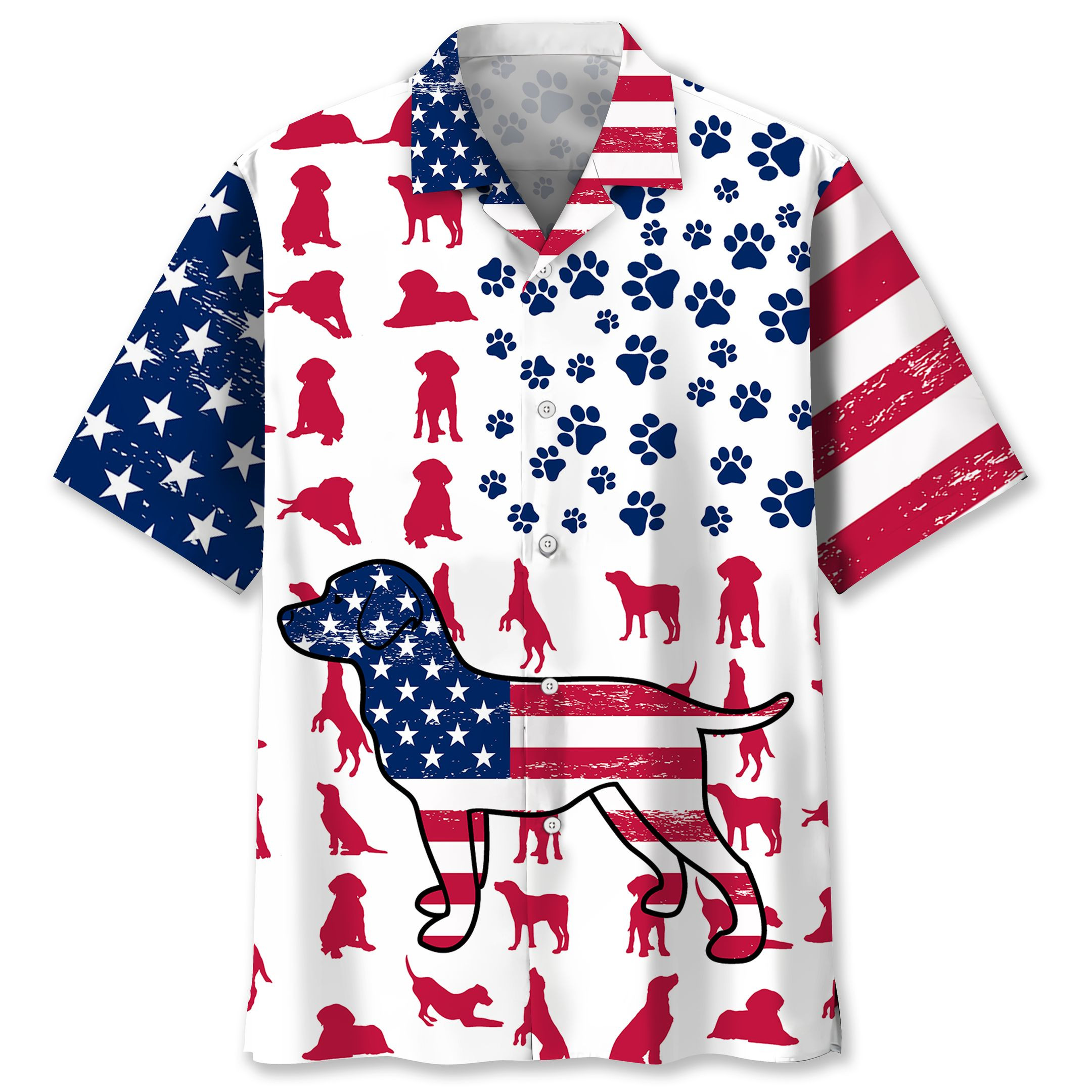 Labrador Usa Flag Hawaiian Shirt Ha78548