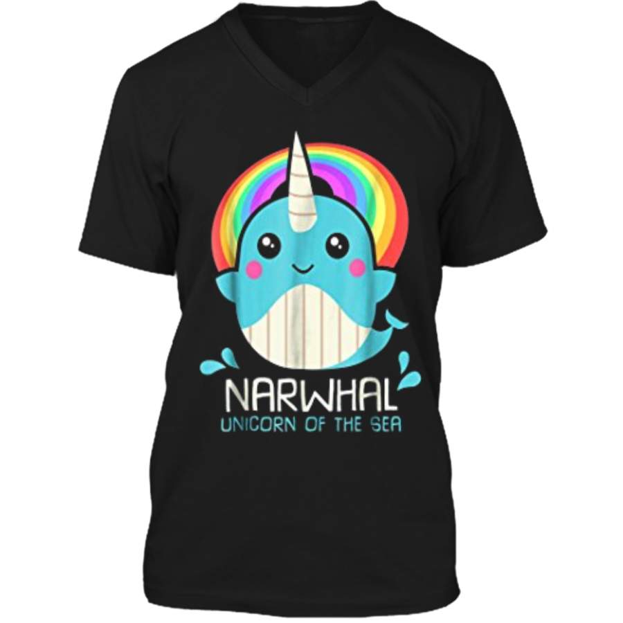 Unicorn Of The Sea Narwhal  : Magic Kawaii Whale Gift Mens Printed V-Neck T