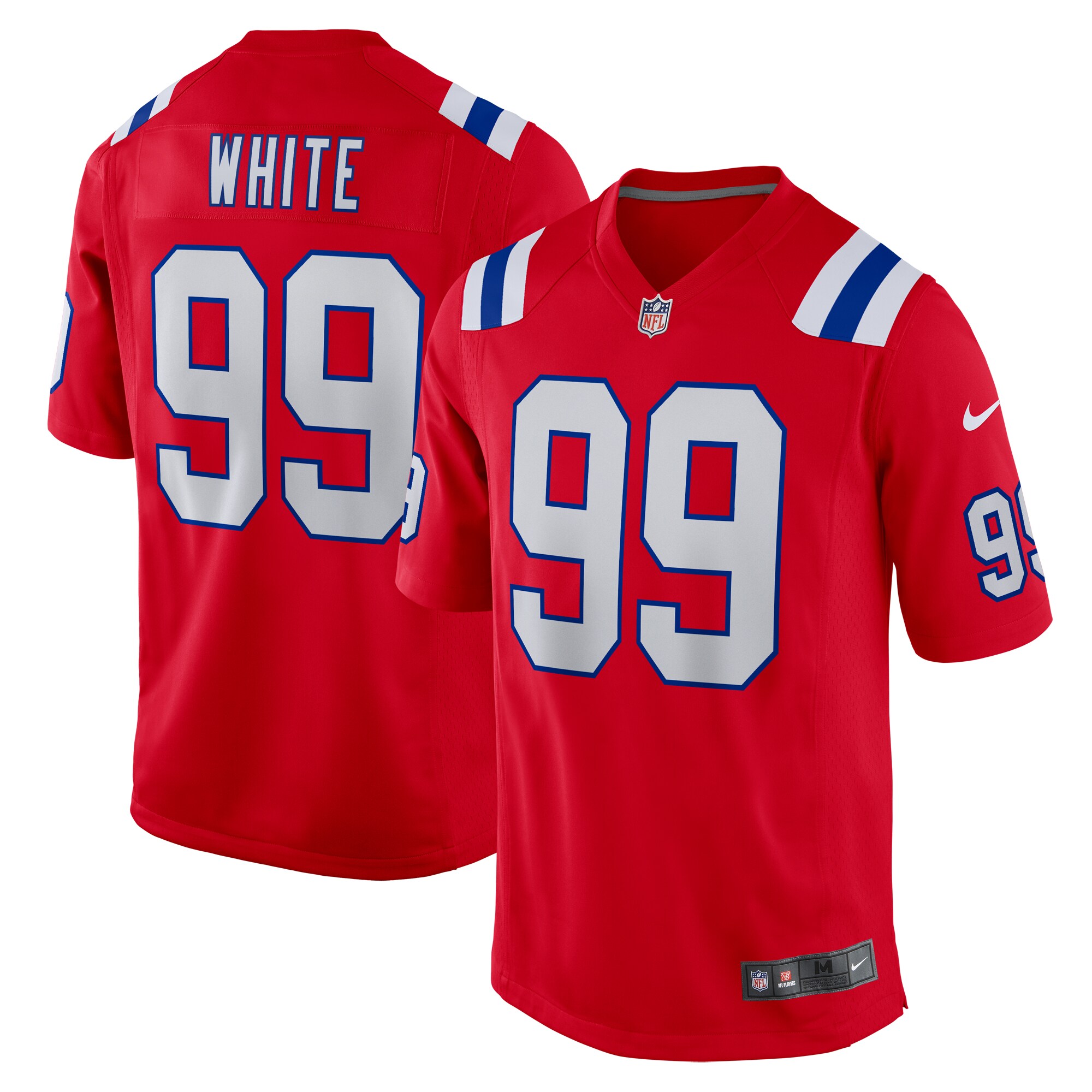 Keion White New England Patriots Alternate Team Game Jersey – Red