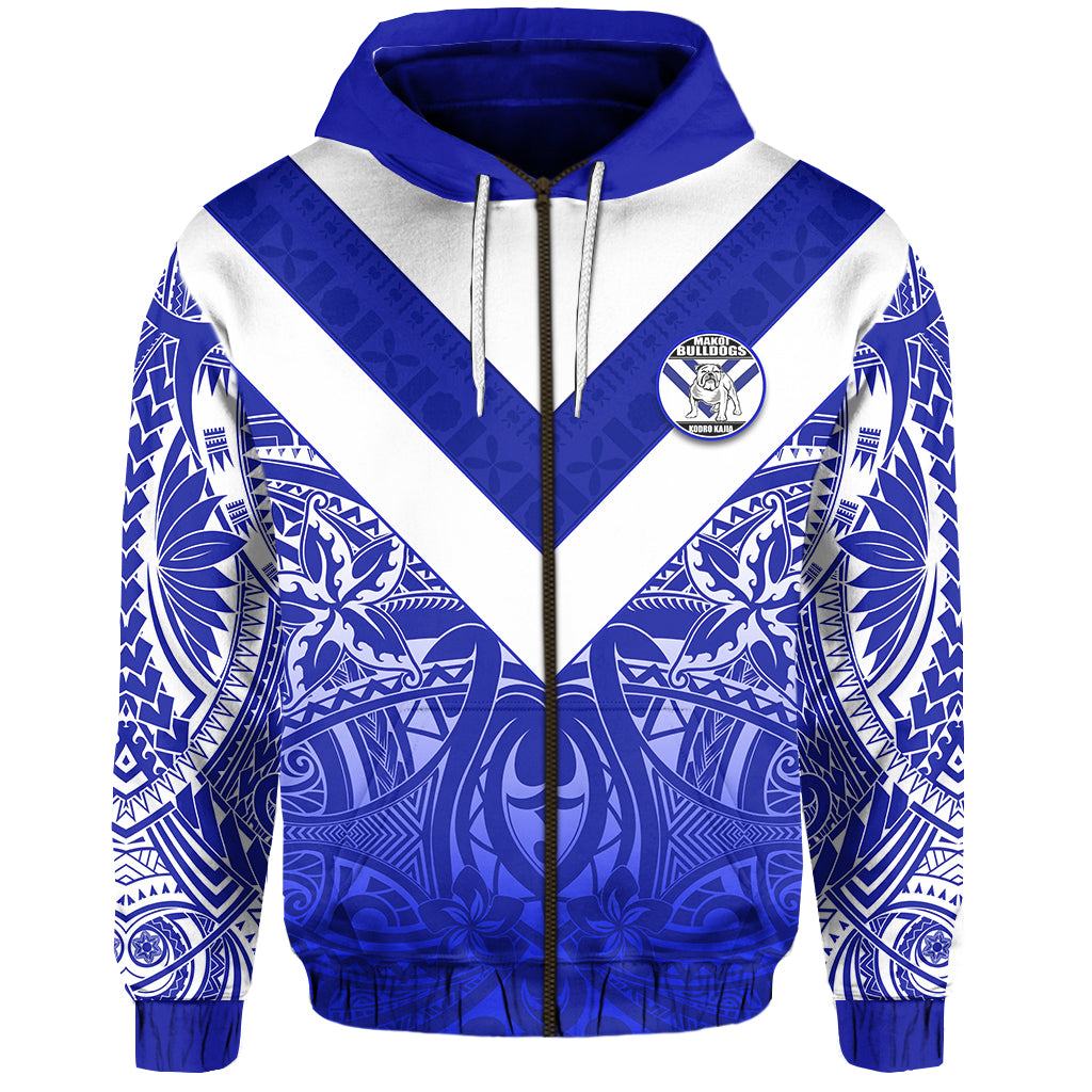 (Custom Personalised) Makoi Bulldogs Zip Hoodie Forever Fiji Rugby – Version Fresh 02 – Custom Text And Number Lt13